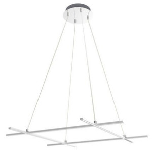 Srebrna lampa wisząca LED z regulacją wysokości do salonu ANDROS chrom