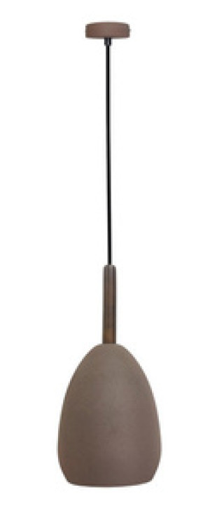 Brązowa lampa wisząca do salonu FLEN metal i drewno 1 punkt światła