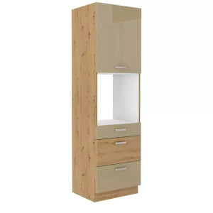 Szafka kuchenna pod zabudowę piekarnika z szufladami Cappucino 60 cm AGATA
