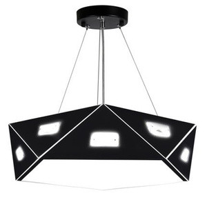 Czarna lampa wisząca LED zintegrowana regulowana do salonu NEMEZIS