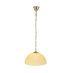 Kremowa lampa wisząca z kloszem ecru do salonu TREZZA metal szkło