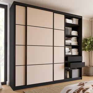 WYPRZEDAŻ Beżowa szafa przesuwna 250 cm do sypialni LOFT MAX
