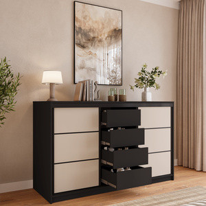 Komoda z szufladami i drążkami 160 cm do sypialni LOFT