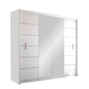 Dwudrzwiowa biała szafa przesuwna z lustrem 203 cm LARYS