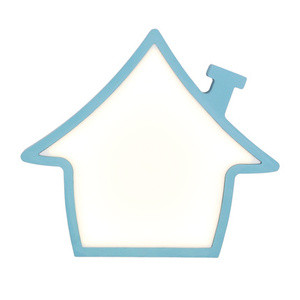 Niebieska lampka stołowa LED do pokoju dziecka HOUSE