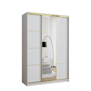 Szafa przesuwna z lustrem 150 cm GOLD NEW biały mat