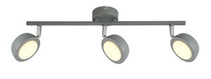 Szara lampa ścienna LED nad lustro z ciepłym światłem MILD metal