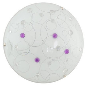 Fioletowa lampa sufitowa plafon LED zintegrowany do salonu ASTRO metal szkło