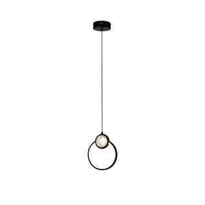 Czarna lampa wisząca LED 20 cm do salonu LACRIMA metal