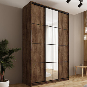 Loftowa szafa przesuwna z lustrem i szufladami 150 cm EDGE MAX