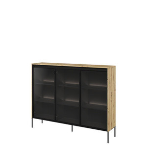 Szeroka witryna salonowa w stylu modernistycznym z oświetleniem 150 cm TREND