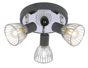 Czarna lampa sufitowa spot 3-płomienna do salonu TOP metal
