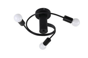 Czarna lampa wisząca sufitowa 3-punktowa do salonu FILETTA metal