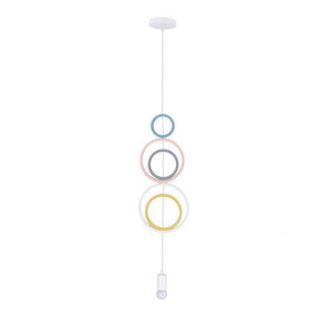 Wielokolorowa lampa wisząca 1-punktowa do pokoju dziecięcego HOOPS 5 metal MDF