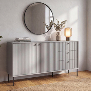 Komoda dwudrzwiowa IRYS 156 cm z szufladami szara