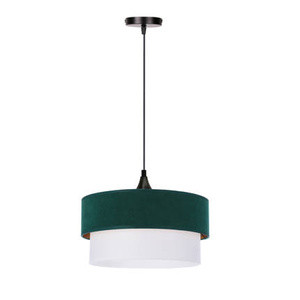 Zielona lampa wisząca butelkowa do salonu SINAGRA abażur duo 35 cm