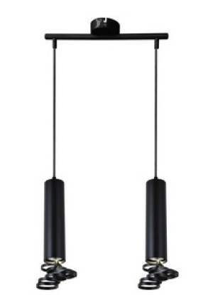Czarna lampa wisząca podwójna do salonu TUBA metal GU10
