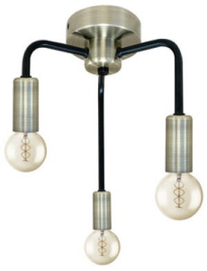 Czarna lampa wisząca sufitowa 3-punktowa do salonu SAGAM metal