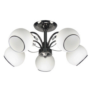 Czarna lampa sufitowa z kloszem białym do salonu GRAPHITE 5xE27