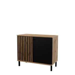 Loftowa dwudrzwiowa komoda z lamelami 100 cm LANDO