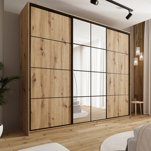 WYPRZEDAŻ Duża trzydrzwiowa szafa przesuwna 280 cm z półkami EDGE MAX
