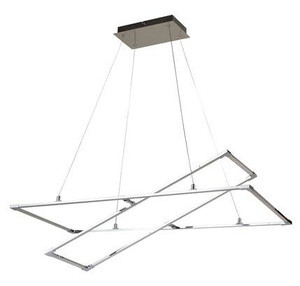 Srebrna lampa wisząca sufitowa LED do salonu KSEROS chromowa 4000K