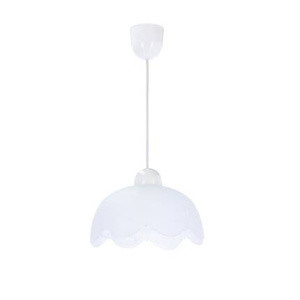 Biała lampa wisząca szklany klosz do salonu BRATEK 1xE27 60W