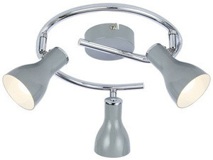 Szara lampa sufitowa spirala 42 cm do salonu 3xE14 metal