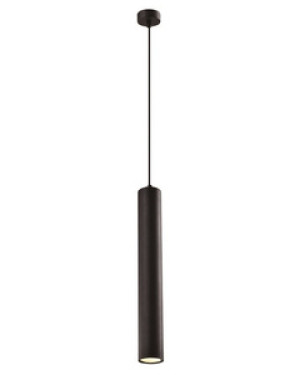 Czarna lampa wisząca tuba regulowana do salonu TUBA metal