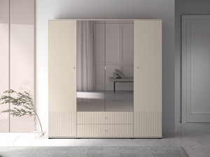 Duża nowoczesna szafa do sypialni 200 cm z lustrem SOPHIE cashmere