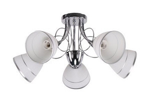Srebrna lampa wisząca sufitowa do salonu ELOTTE metal szkło