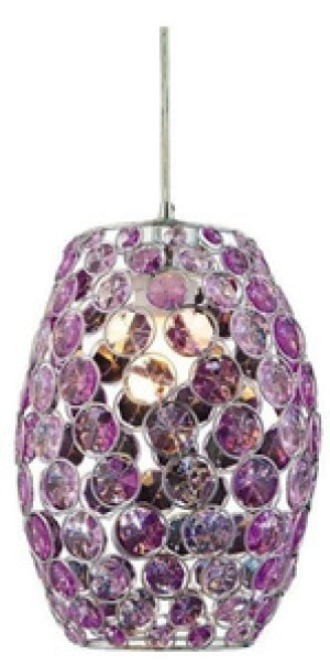 Fioletowa lampa wisząca sufitowa regulowana do salonu CORN metal