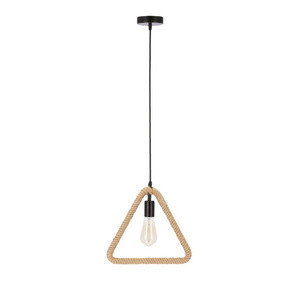 Czarno-beżowa lampa wisząca 1 punkt światła do salonu TRIUN E27