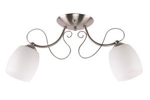 Biała lampa wisząca sufitowa 2-płomienna do salonu AMBA chrom