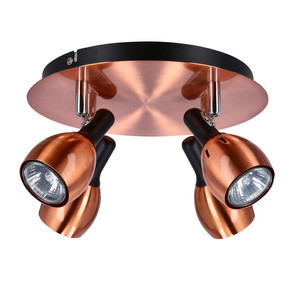 Miedziany plafon sufitowy 4xGU10 do salonu CROSS metalowy