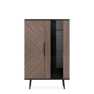 Witryna do salonu ze szklanymi półkami 90 cm PULSE jodełka