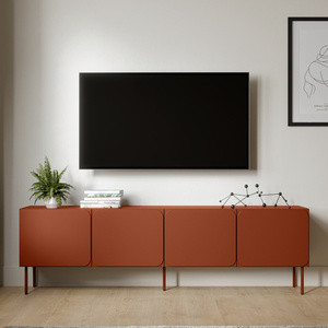 Szafka RTV 200 cm czterodrzwiowa pod tv na nóżkach do salonu RAVERO