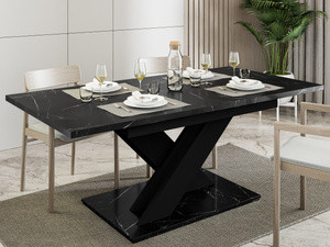 Stół rozkładany do jadalni 180 cm czarny marmur BALTIC TABLE