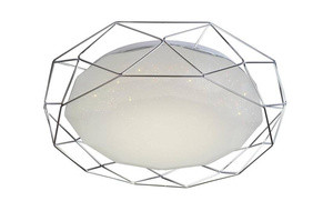 Srebrny plafon sufitowy LED 16W 3000K do salonu SVEN metal