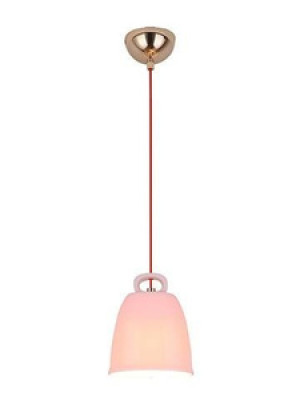 Różowa lampa wisząca do jadalni z ceramicznym kloszem SEWILLA 1-płomienna