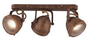 Rdzawa lampa sufitowa listwa 3-punktowa do salonu FRODO metal