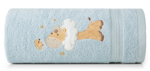 Ręcznik dla dzieci 50x90 cm BAMBI z motywem żyrafy niebieski