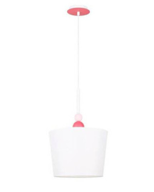 Biała lampa wisząca do pokoju dziecięcego 1xE27 BEBE 30 cm metal tekstylna