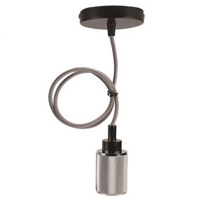 Czarno-chromowana lampa wisząca zawiesie 1xE27 do salonu TOP