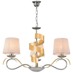 Chromowo-złoty żyrandol lampa wisząca 3-płomienna do salonu DECANIS metal