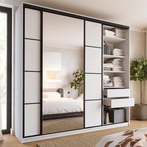 WYPRZEDAŻ Duża biała szafa przesuwna z lustrem 250 cm LOFT MAX