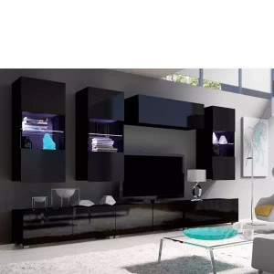Meblościanka czarny połysk MODERN 11