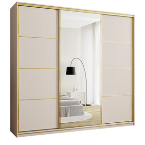 WYPRZEDAŻ Szafa przesuwna z lustrem 250 cm GOLD NEW MAX beż piaskowy