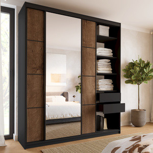 WYPRZEDAŻ Loftowa wysoka szafa przesuwna z lustrem 200 cm LOFT MAX