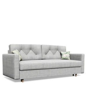 Skandynawska rozkładana sofa do salonu szara NATA